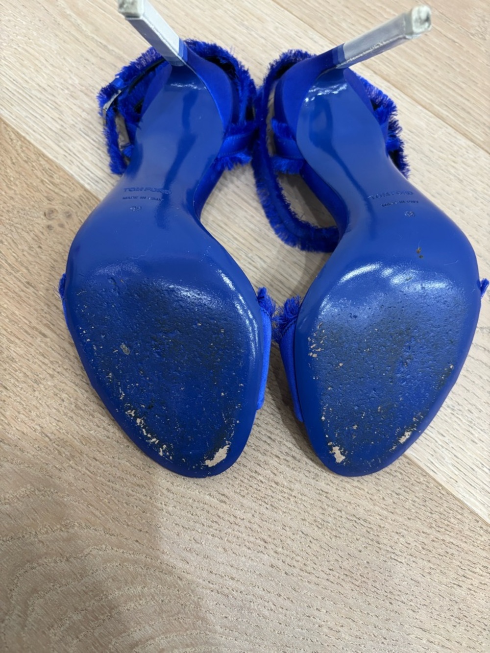 Tom Ford Satin Blue and white Heeled Sandals size 38. - Picture 11 of 12